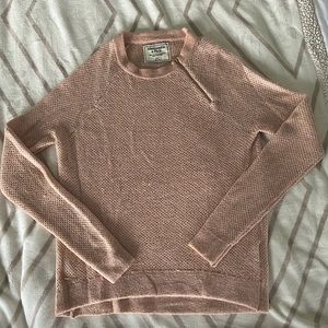 Loved, Abercrombie & Fitch Women’s Pink and Gold Crewneck Knit Sweater Size XS